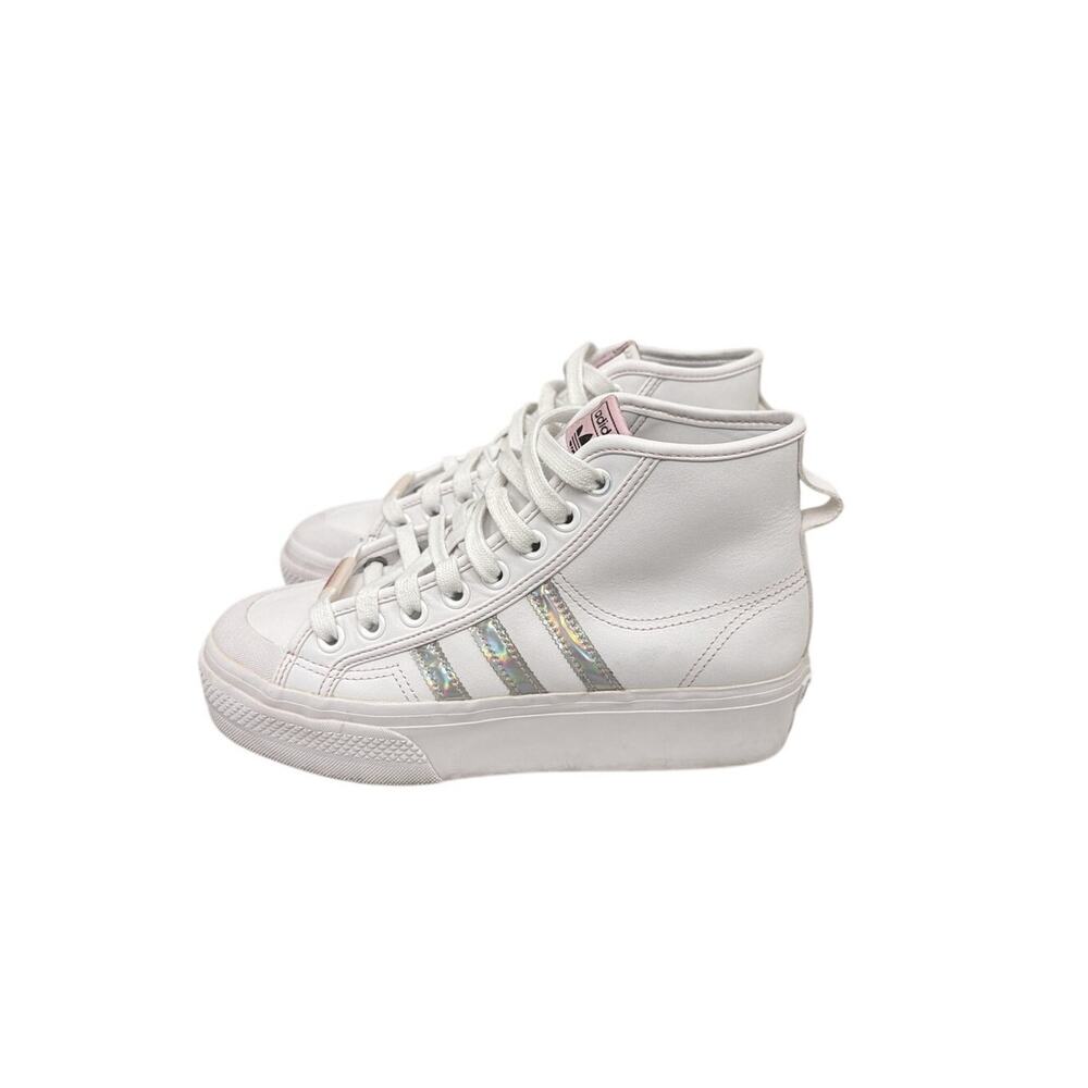 Adidas Shoes Nizza Platform Mid "White Iridescent" Sneaker Women's 6.5